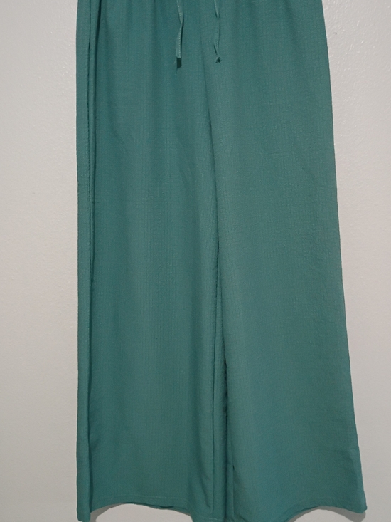 SHEIN Pants - SHEIN Teal Wide-Leg Drawstring Pants